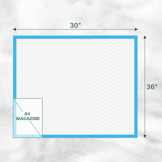 Bed Pads Disposable 30" x 36" [100 Count] Adult Incontinence Underpads, Heavy Duty Absorbent Pee Pad, XL Chucks Leakproof, Extra Large Puppy Training Pad, Waterproof Baby Changing Pad