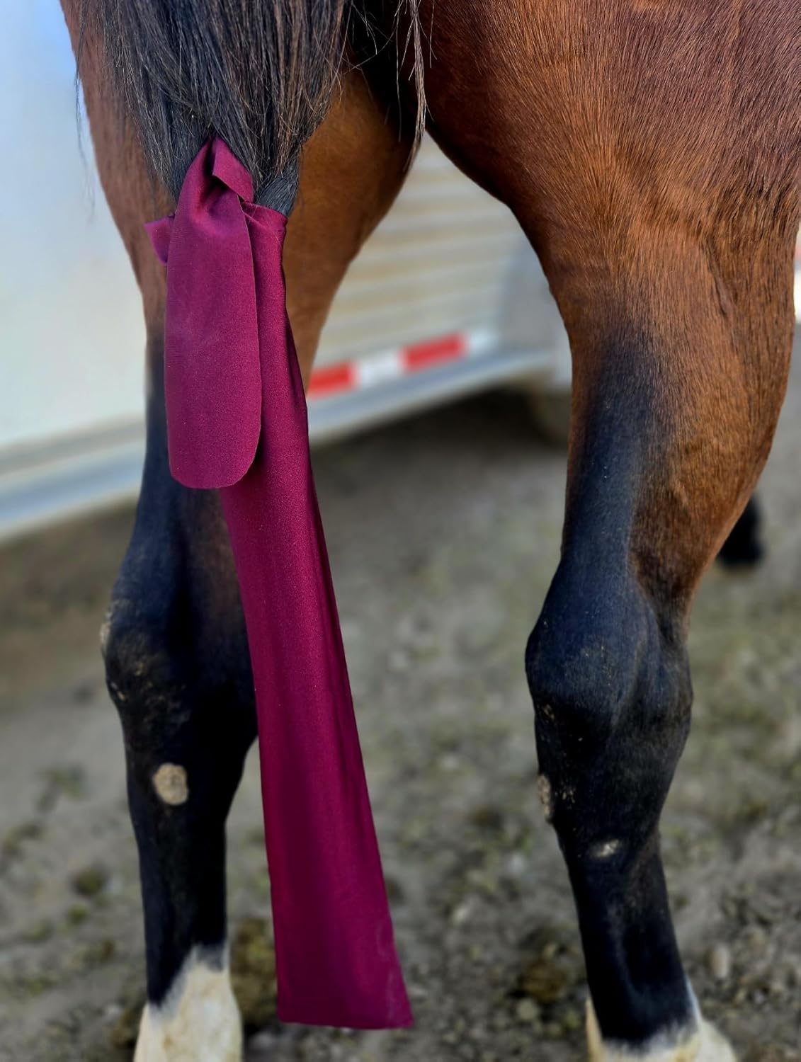 Ranch Hand Premium Tail Bag – Horse Tail Bag Made from Durable Stretchable – Gentle on Hair and Free from Damage – Horse Tail Protection Bag for Grooming – 24 Inches- Maroon