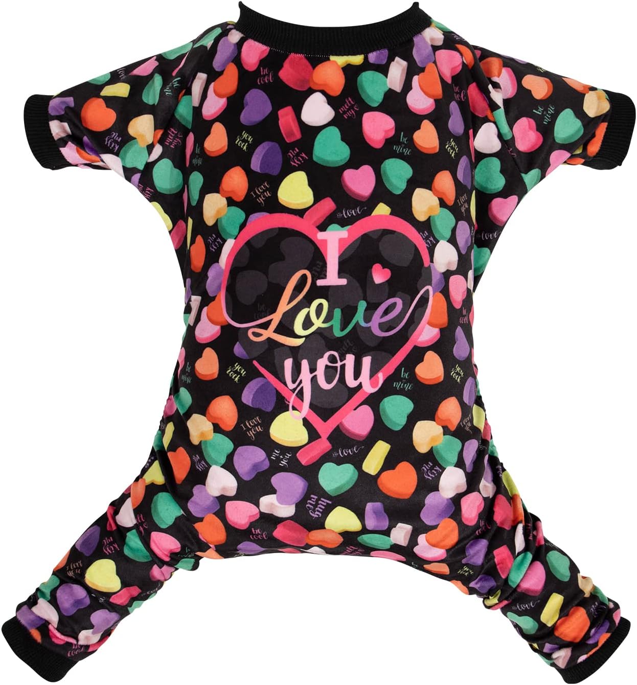 CuteBone Small Dogs Valentines Outfit Soft Puppy Onesies Pjs Dog Pajamas Pet Coat Cat Apparel Comfy Doggie Jumpsuit Bodysuit for All Seasons P272M