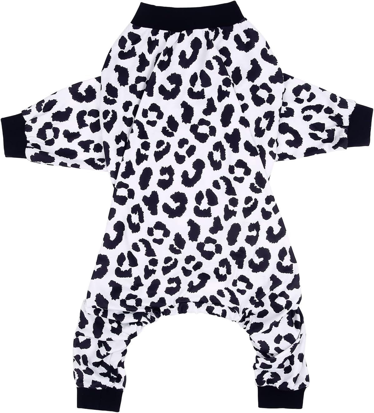 HDE Dog Pajamas One Piece Jammies Jumpsuit Pet Clothes Outfit Stretchy Lightweight Comfy Shirt Pjs for M-3XL Dogs Snow Leopard - 2XL