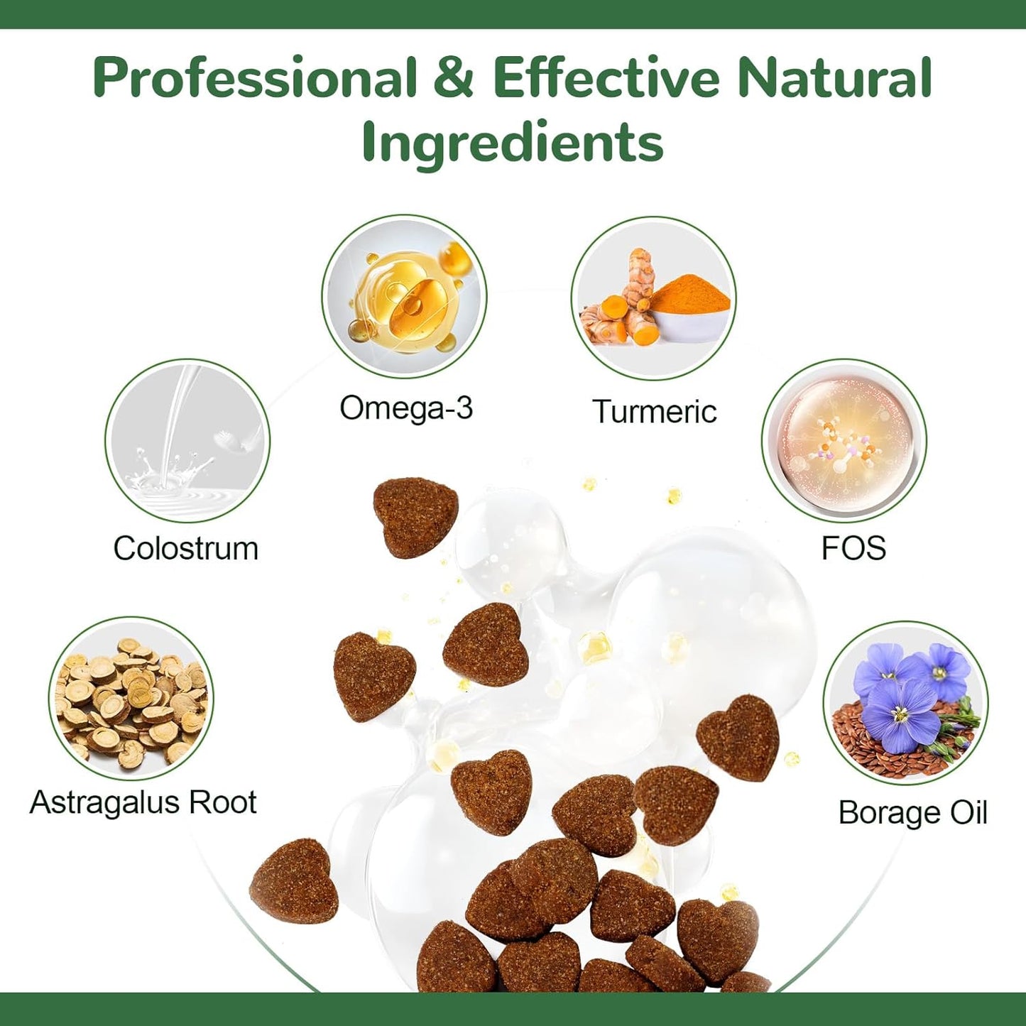 Dog Allergy Chews, Dog Itch Relief Chews for Paw Licking Itchy Skin Seasonal Allergies, Probiotics with Omega-3 Turmeric Astragalus for Large Dogs Coat Immune Supplement-90ct