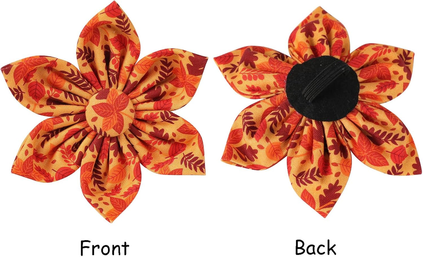 Lionet Paws Dog Collar with Flower - Cute Cotton Adjustable Flower Dog Collar with Metal Buckle for Large Dog Girl Gift, XL, Neck 16-26in