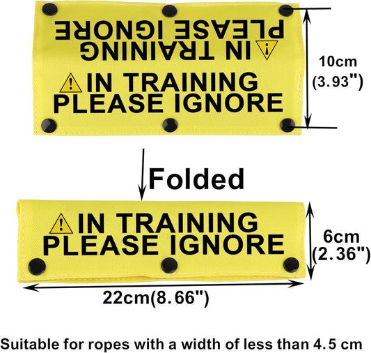 Funny Dog Leash Sleeve in Training Please Ignore Dog Leash Wrap Sleeve Alert Tag Pet Birthday Gift (Training Please Ignore-YE Sleeve)
