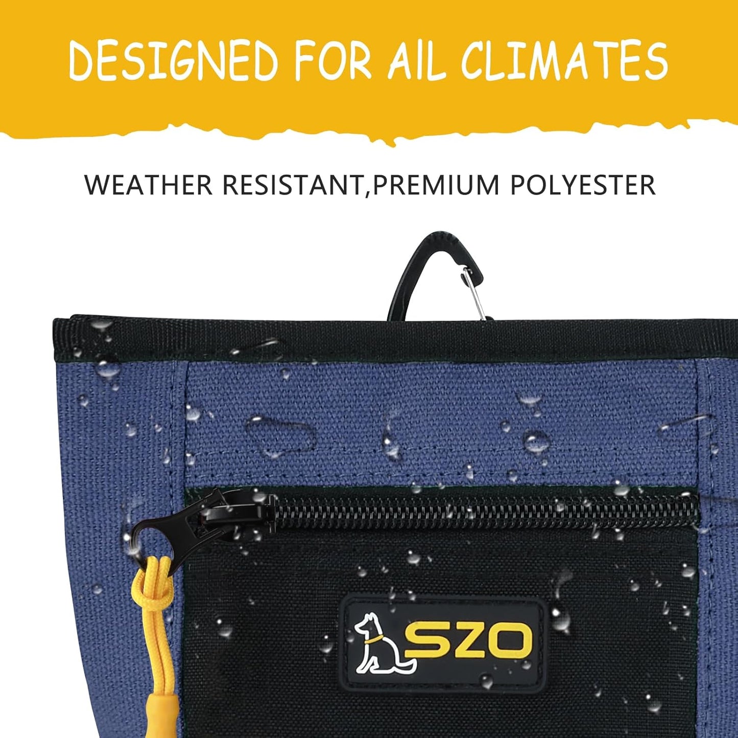 SZO Dog Treat Pouch with Pet Training Clicker, Dog Training Treat Pouch with Waist Belt Clip, Magnetic Closure, Hands-Free Training - Black&Purple