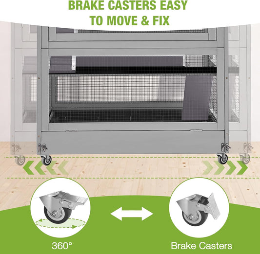 GUTINNEEN Large Chinchilla Cage, 4 Levels Ferret Cage - Large Critter Nation Hutch with Chew-Proof Aluminium Edge & PVC Layer, Brake Wheels Moveable - for Hamster, Rat, Gerbil