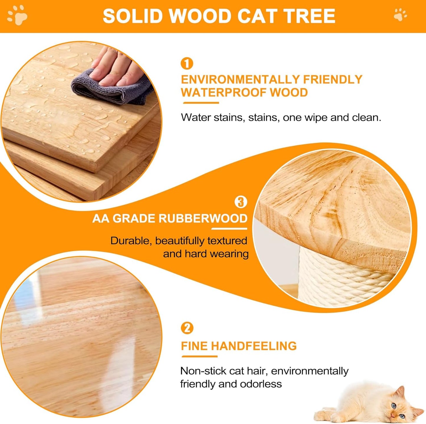 75 inch Cat Tree Tower for Indoor Cats Large Adult, Modern Big Cat Climbing Tower, Tall Cats Post, Corner Wood Cute Cat Condo with Sisal Scratching Posts