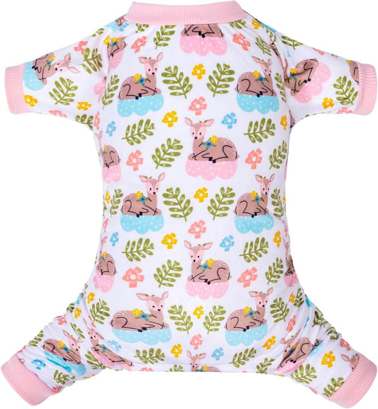 CuteBone Small Dogs Outfit Soft Puppy Onesies Pjs Dog Pajamas Pet Coat Cat Apparel Comfy Doggie Jumpsuit Bodysuit for All Seasons P286S