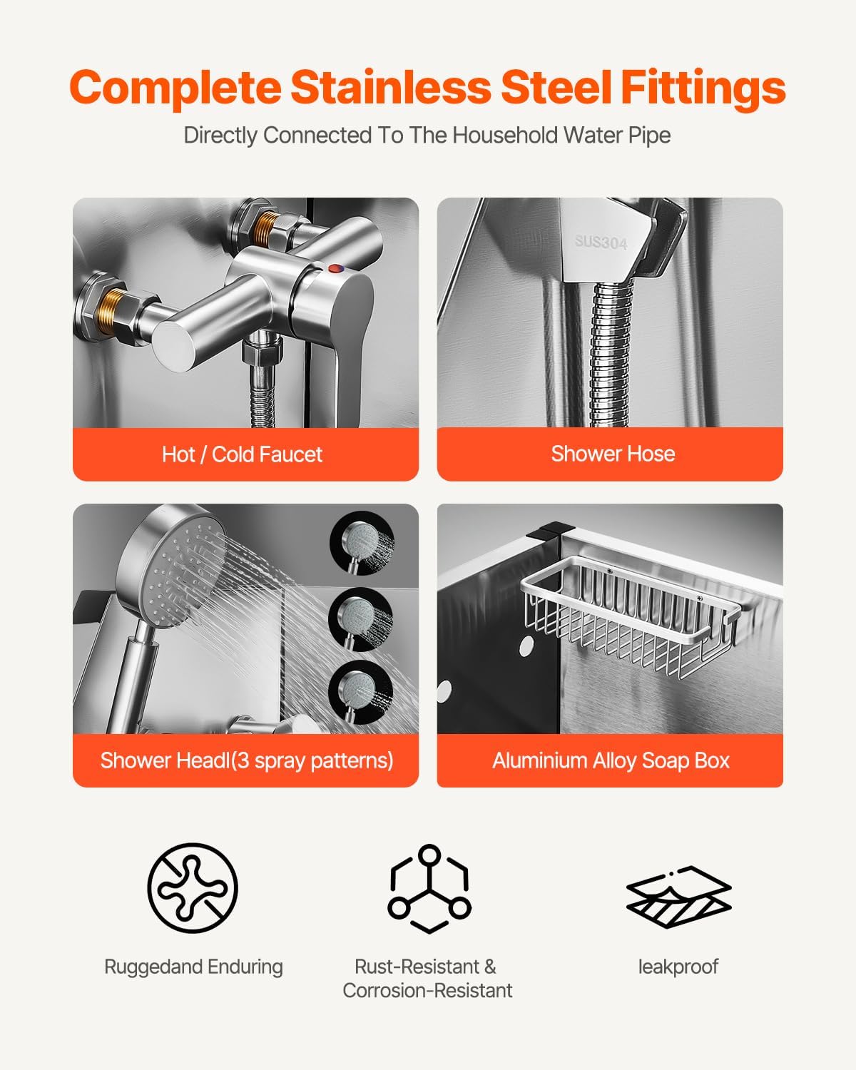 VEVOR Stainless Steel Dog Washing Station, Professional 50 inch Pet Grooming Tub w/Stairs, PE Water Filter Board, Faucet & Showerhead & Soap Holder Bathtub for Large & Medium & Small Pets (Left Door)