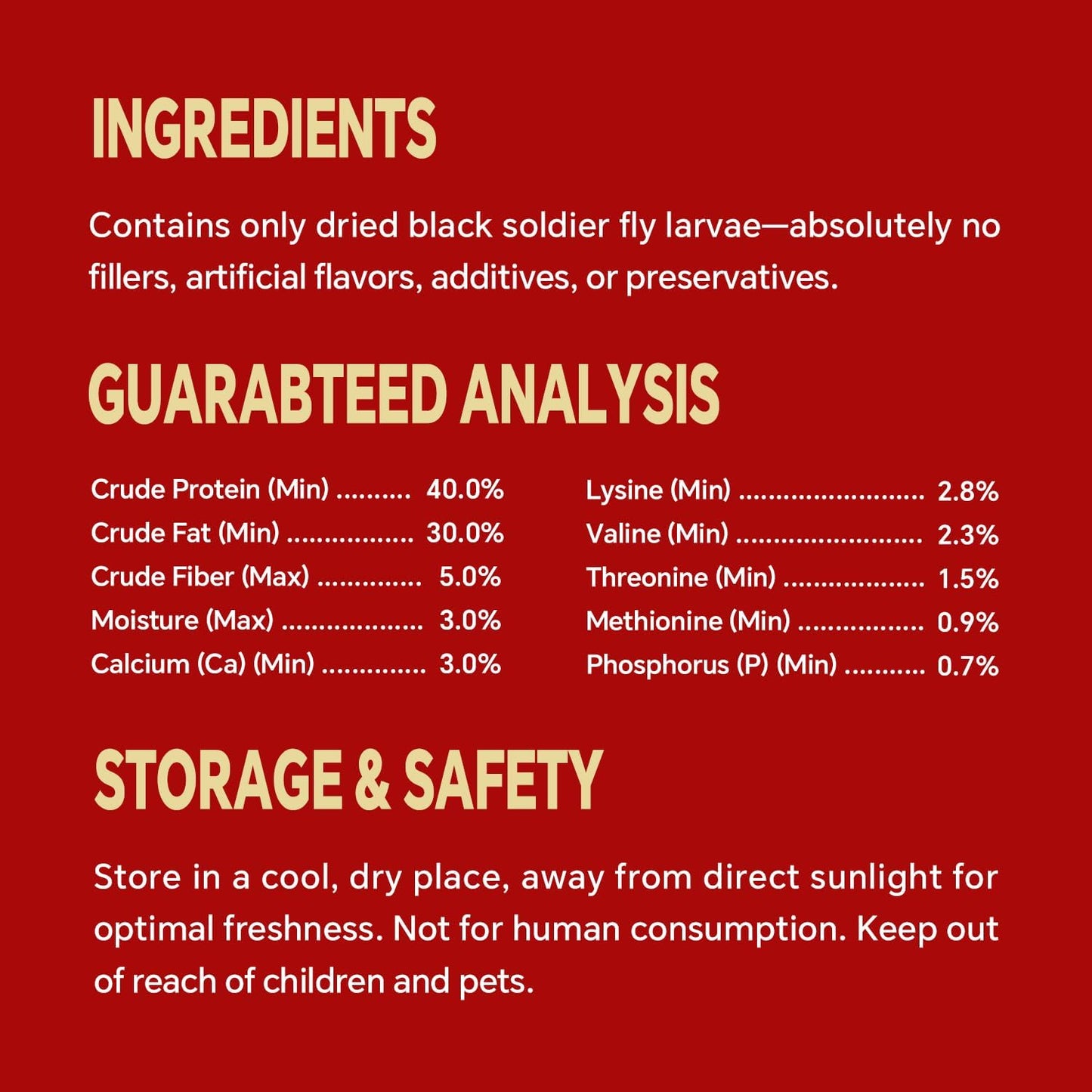 Dried Black Soldier Fly Larvae, Non-GMO, Natural Chicken Treats & High-Protein Poultry Snacks for Backyard Chickens, Laying Hens & Ducks, 10 lb Box