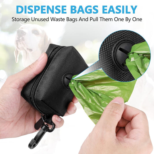Dog Waste Bag Dispenser Pet Poop Bags Holder for Doggie Waste Bags Dispensers Soft Fabric Zipper Small Doggy Puppy Pouch for Leash Accessory Attachment with Carrier,2PCS Purple