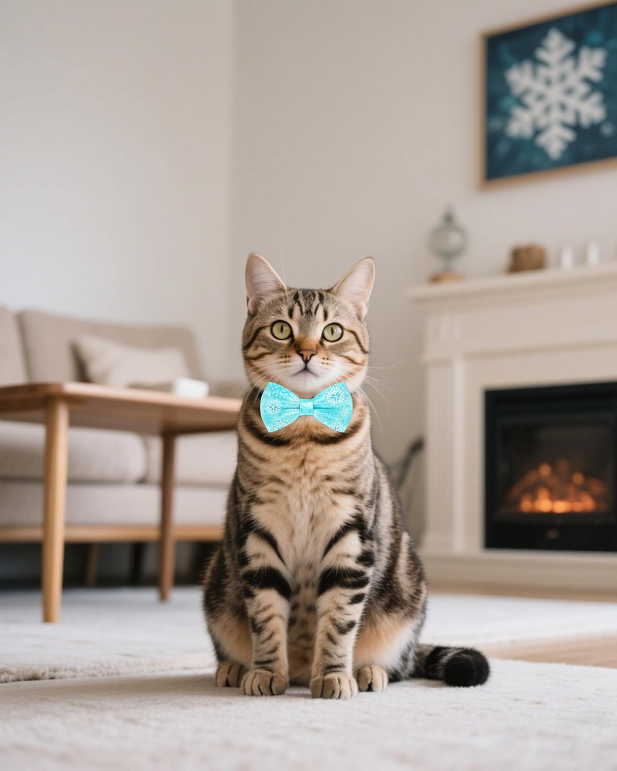 PET SHOW 10 Pack Winter Small Dog Bow Ties Sliding Collar Attachments Puppy Cats Snowflake Bowties for Medium Dogs Snowman Bowknots Holiday Party Pet Grooming Accessories(Small)