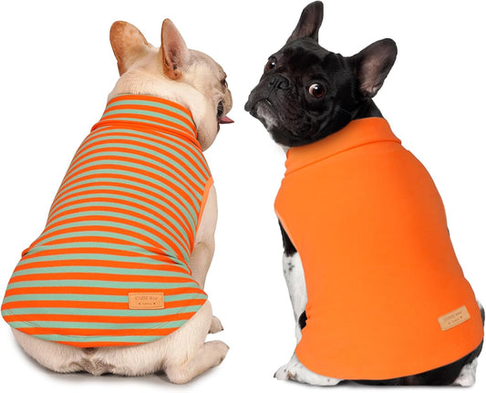 KYEESE 2Pack Dog Sweater Turtleneck Small Pets Sweaters Pullover Pet Sweatshirt Stretchy Dogs Clothes Soft Dachshund Clothes Warm Pet Coats Dog Sweaters for Small Dogs Male