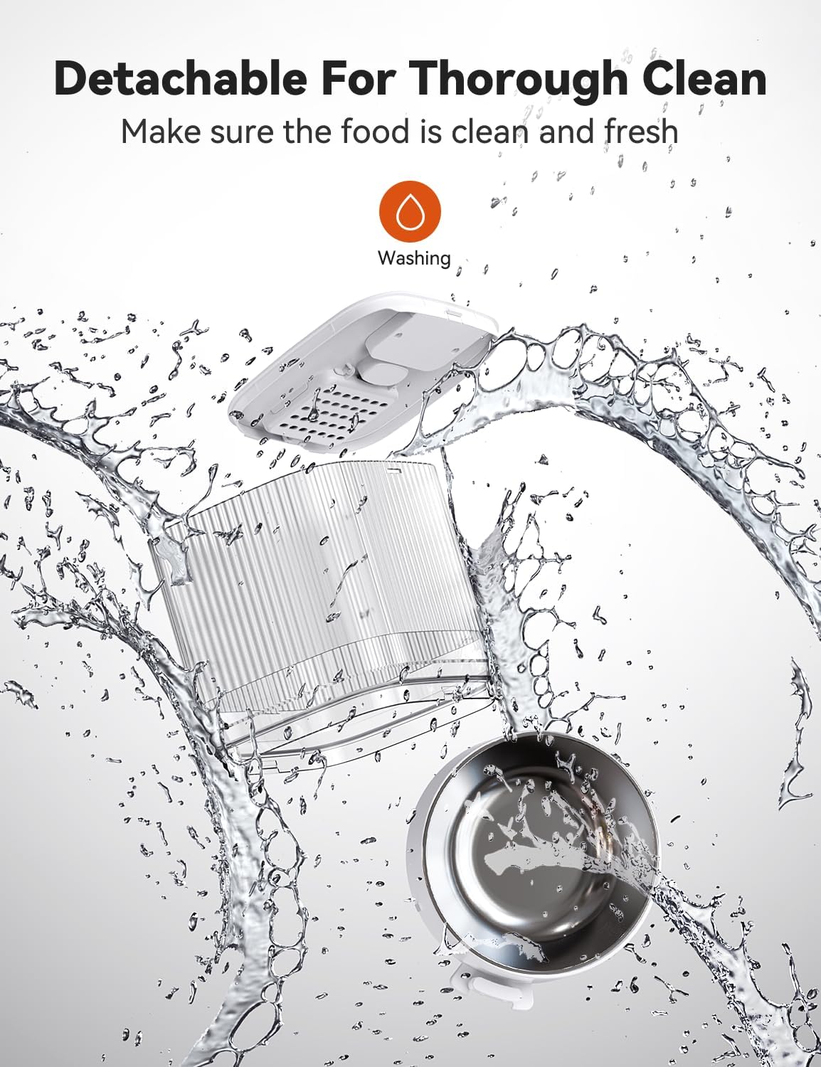 WOPET Automatic Cat Feeder, 4L Automatic Dog Feeder with 180-Day Battery Life, Programmable Cat Food Dispenser with Stainless Steel Bowl，1-6 Meals Per Day