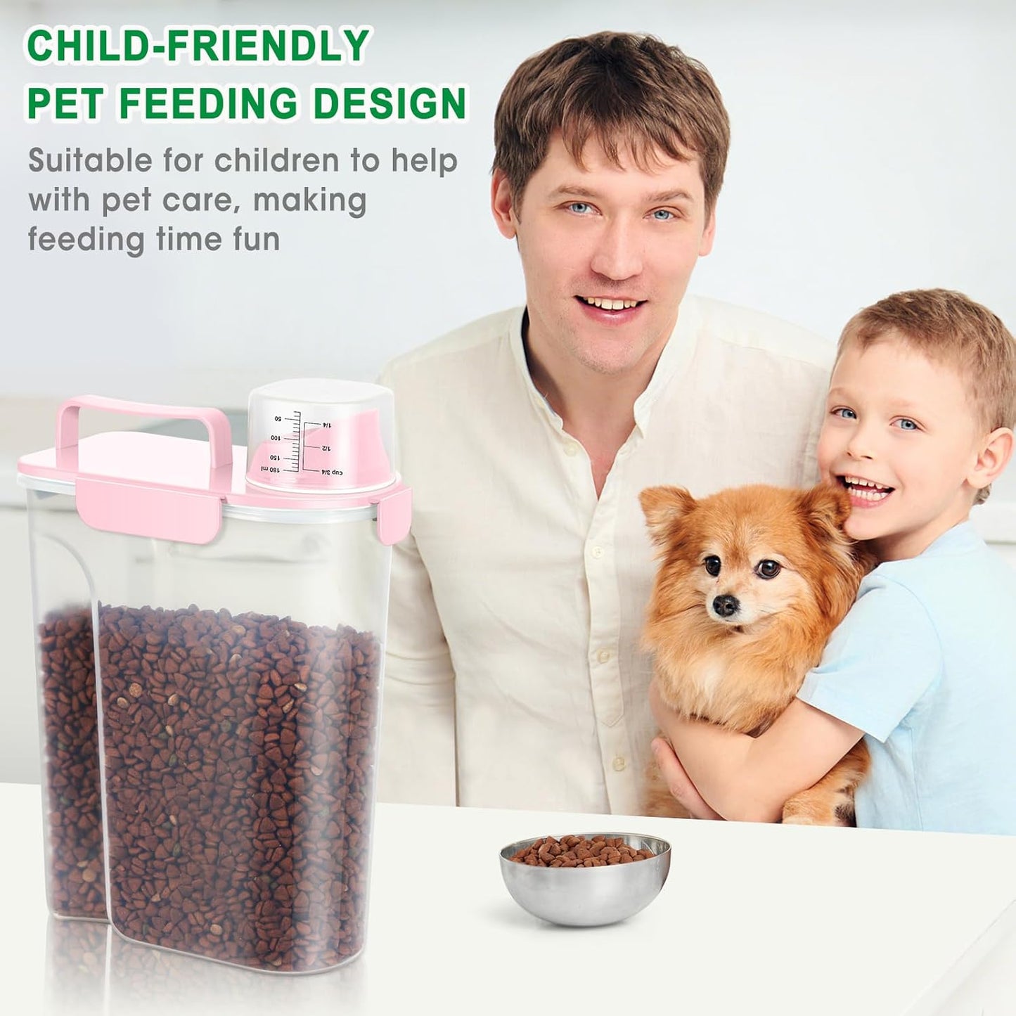 TBMax Cat Dog Food Container 5 to 7 lbs, Secondary Pet Food Storage Beyond a Large Dog Food Bin for Daily Use, Easy-Pouring Bird Seed Dispenser, Portable Travel Kibble Container for Outdoor Feeding