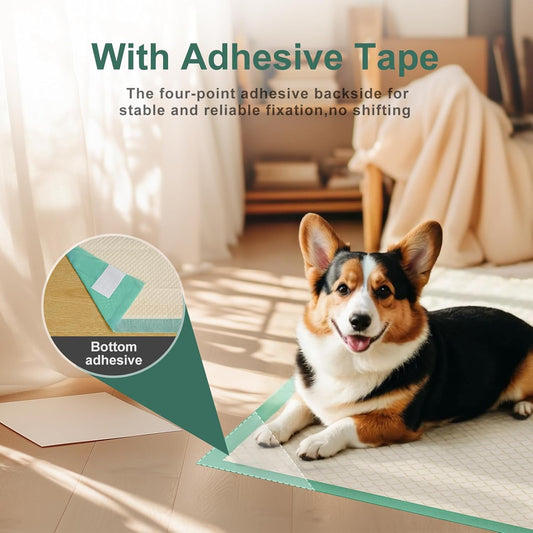 Gardner Pet Puppy Pee Pads Large 18"x24", 50 Count, Dog Pee Pads with Adhesive Sticky Tape, Max Absorbency, Leak Prevention Disposable Training Bed Pad for Doggie, Cats, Rabbits, Crate/Cage