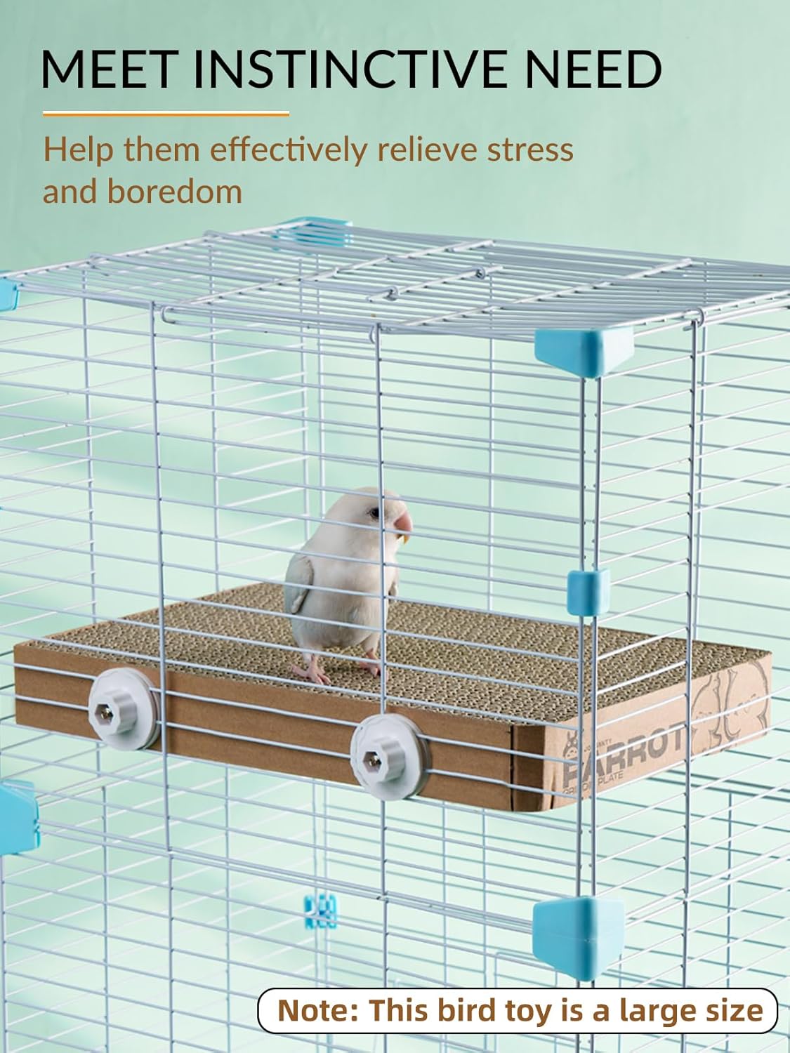 12.3 Inch Paper Bird Toys, Bird Platform, Parrot Toy, Help Birds Clean Beak, Release Stress, Reduce Boredom - Suitable for Budgie, Cockatiel, Lovebird, and Other Small to Medium-Sized Pet Birds