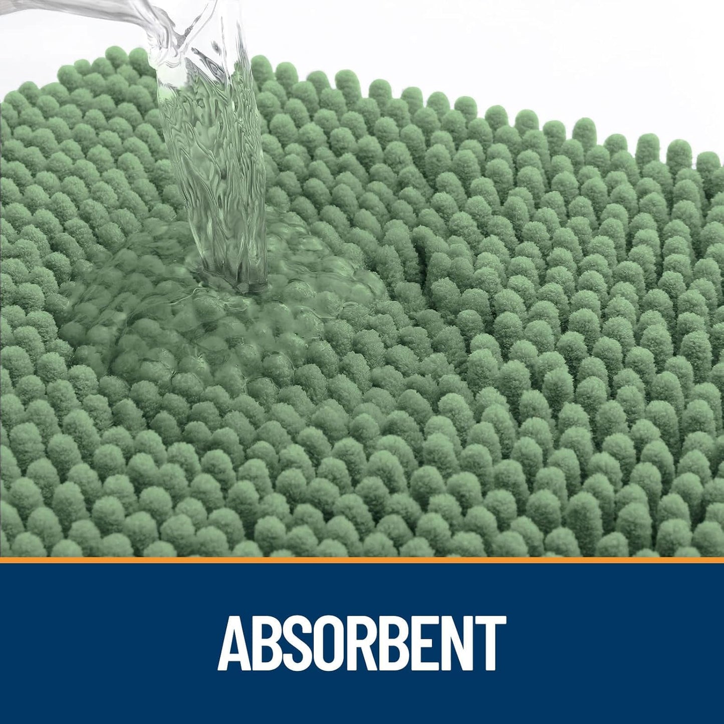 OLANLY Door Mat for Muddy Dog Paws 30x20, Absorbent Chenille Doormat with Paw Print Design, Non-Slip Washable Doormat for Indoor Entryway, Quick-Dry Pet Bed Mats for Dirty Dogs, Olive Green and Black