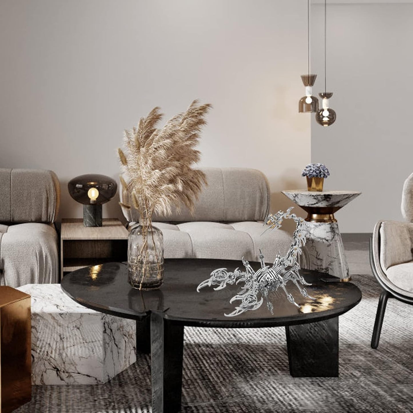 Scorpion 3D Metal Puzzles Kits for Adults Teens – 454 Pcs – Mechanical Assembly Models – 4 Hours to Build – Ideal for Gifts and Decorations (Silver)