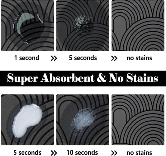 Dog Food Mats for Floors Absorbent, Pet Cat Food Mat - Quick Dry Dog Bowl Mats for Food and Water, Eco-Friendly Boho Pet Supplies