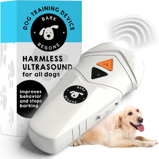 Ultrasonic Dog Bark Deterrent & Behavior Corrector - Stop Barking, Jumping, Aggression Without Yelling - Just Point & Press! Backed by Kevin Harrington from Shark Tank (White Rechargeable)