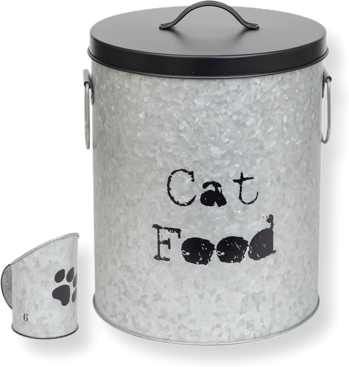 Medium Cat 30lb Pet Food Storage Canister with Scoop – Durable & Airtight for Freshnesss, Minimalist Design & Recyclable, Huge Large Metal Container (Cat Bin - Medium Size)