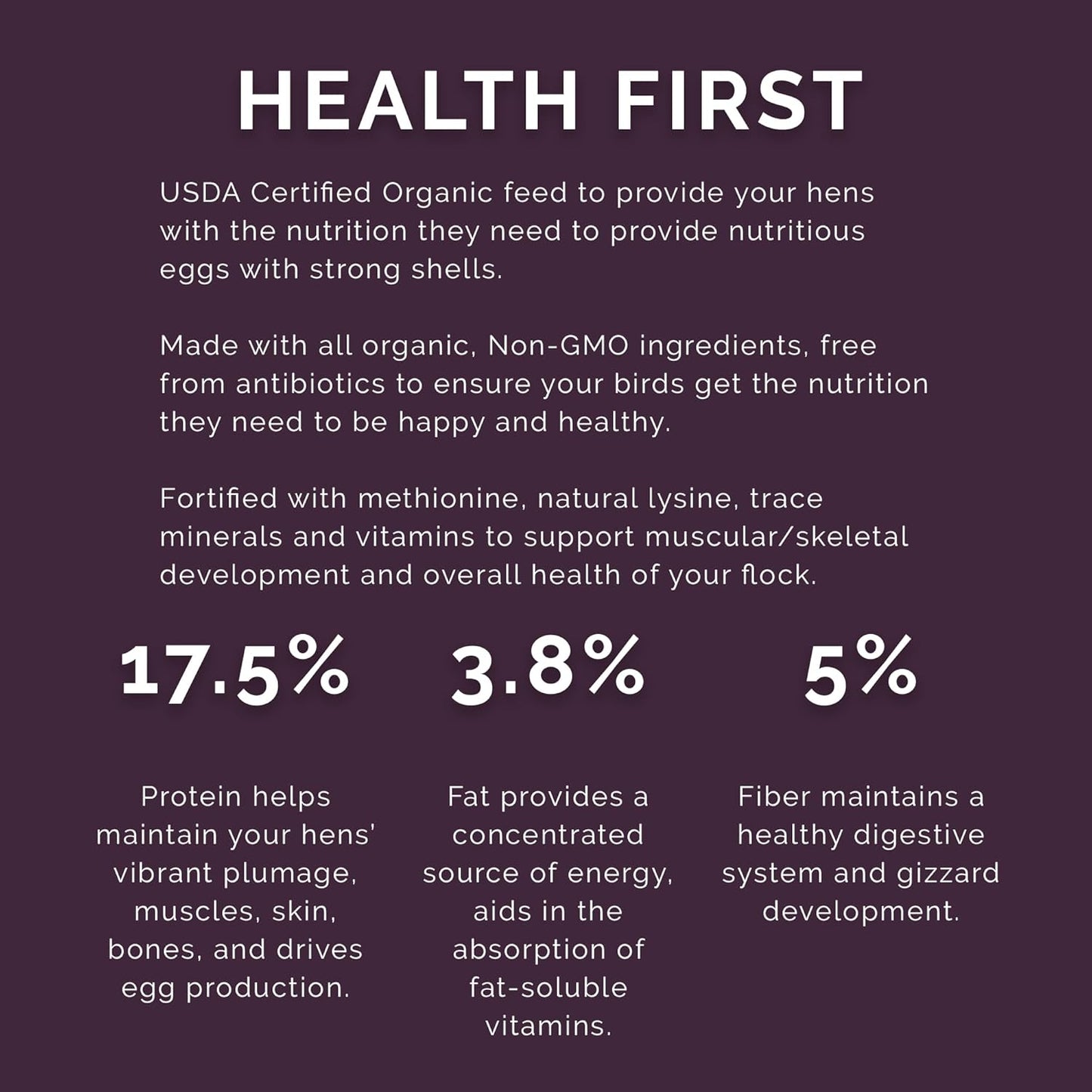 Layer Crumb Feed, 25lbs - Non-GMO, High-Protein Poultry Feed for Healthy Hens & Nutritious Eggs, 17.5% Protein - USDA Certified Organic Blend, Soy & Corn-Free