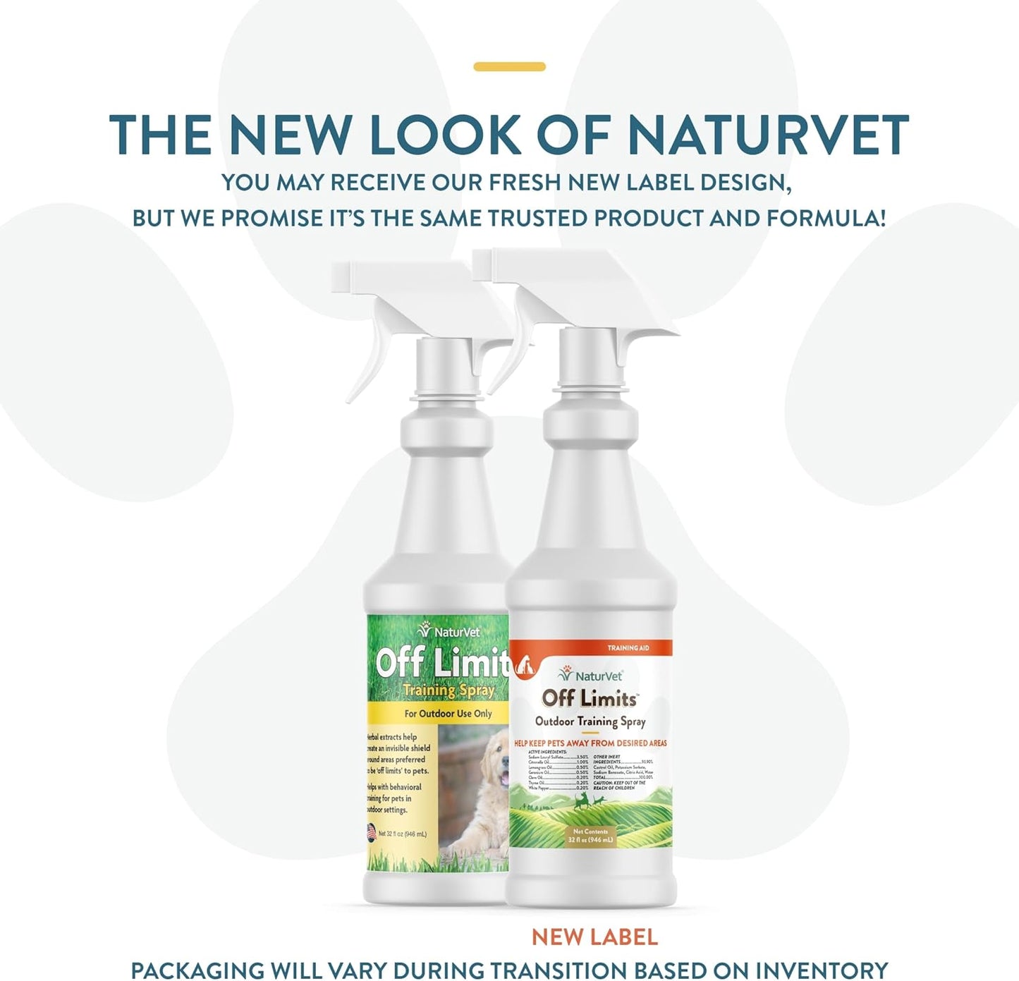 NaturVet Off Limits Pet Training Spray for Dogs & Cats – Deters Pets from Outdoor Areas – Includes Herbal Extracts – Non-Staining Sprays for Training Pets – 32 Fl. Oz.