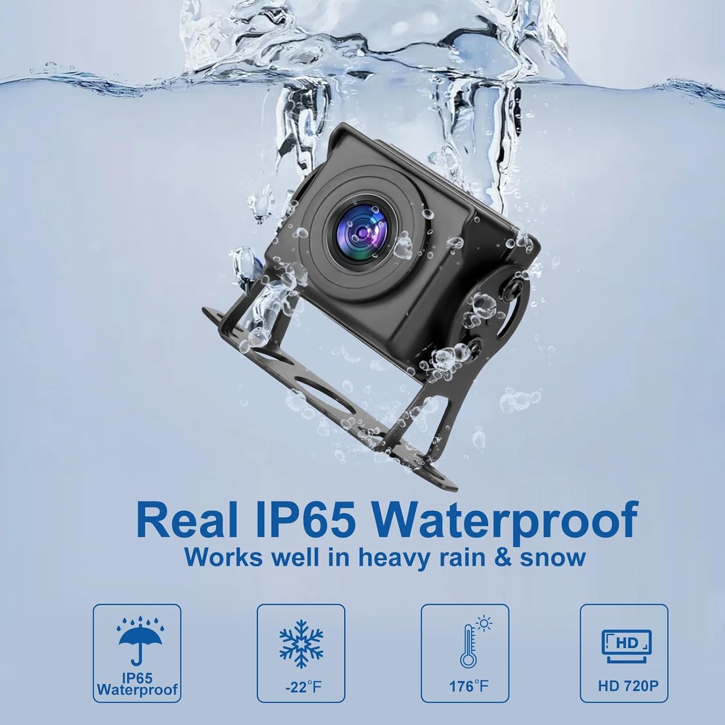 Kairiyard 7 Inch HD 1080P Backup Camera, 2 Channel, DIY Grid Lines 150° Wide Angle Reverse Rear View Camera Wired Back up Camera System for Truck RV Car Trailer Camper Tractor