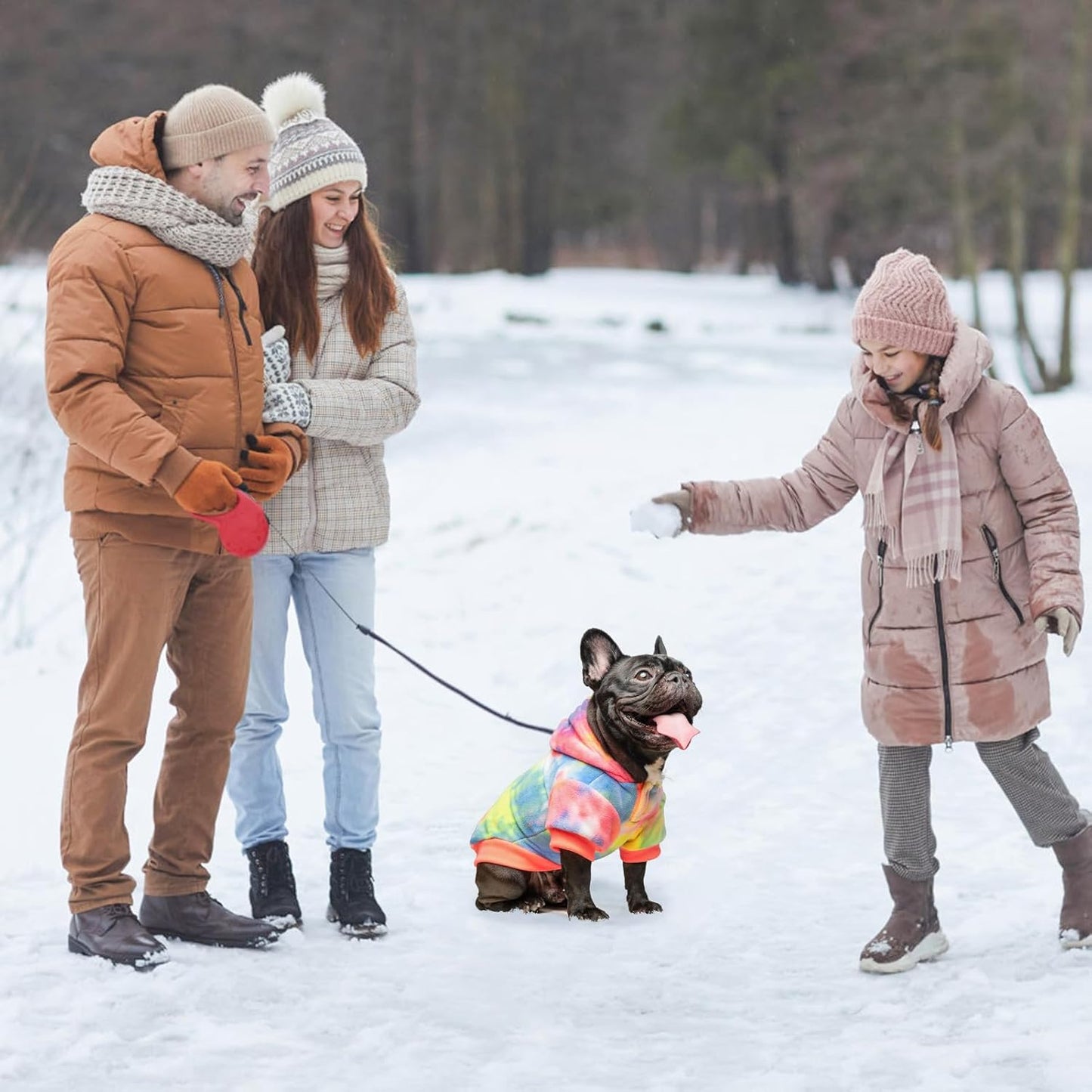 BEAUTYZOO Tie Dye Dog Hoodie Sweaters for Small Medium Size Dogs Girls Boys- Premium Quality, Ultra Soft, Superior Comfort Fit,Breathable Fleece Hooded Sweatshirt- Cold Weather Pet Clothes Winter Coat