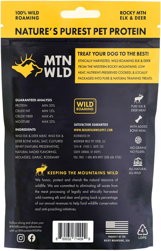 Training Treats for Dogs & Puppies – Elk & Venison Protein Puppy & Dog Treat – High Value, All-Natural, No Fillers, Grain-Free, No Artificial Preservatives – 4oz, 3 Bags