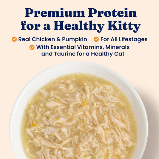 Solid Gold Wet Cat Food Shreds in Gravy - Healthy Canned Cat Food Made w/Real Chicken & Pumpkin Shreds, Vitamins & Minerals - Grain Free & Gluten Free Canned Meals for Cats & Kittens - 24ct/3oz Can