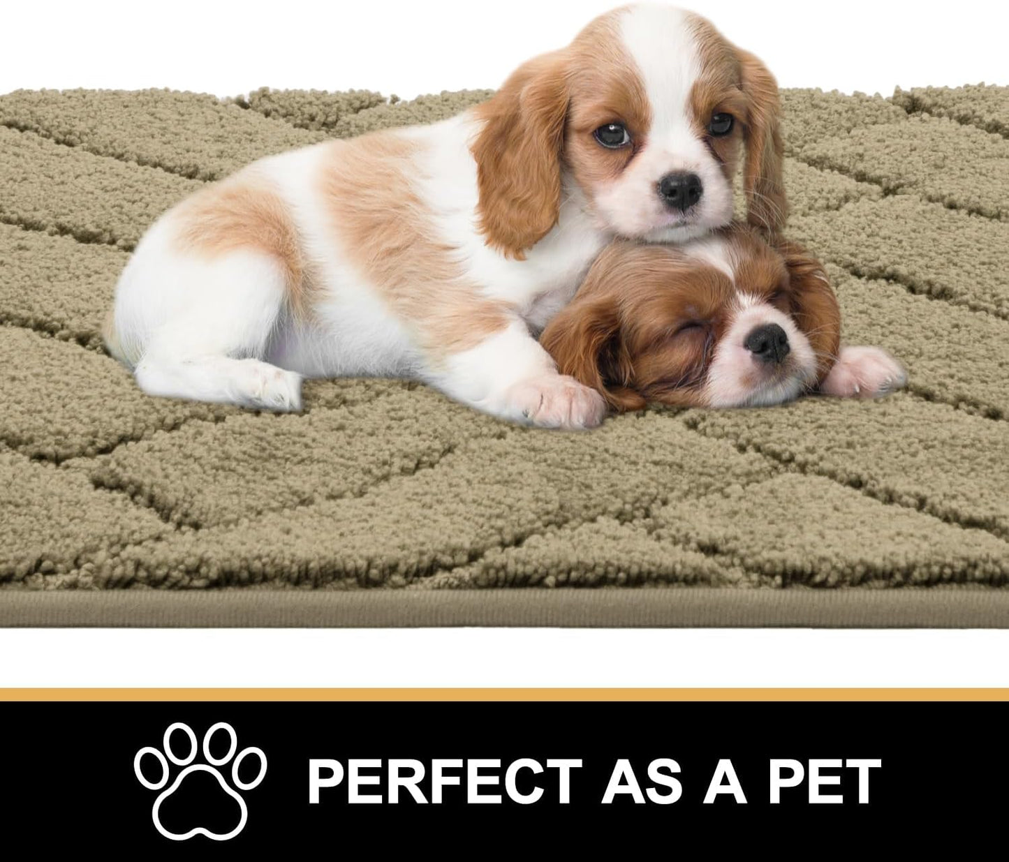 Tindbea Dog Mat for Muddy Paws,Absorbs Moisture Dirt Non-Slip Washable Mud Mat for Dogs,Soft Rubber Backing Front Inside Pet Rug for Entryway, Mud Dog Paws, Patio(20"x48",Light Taupe)