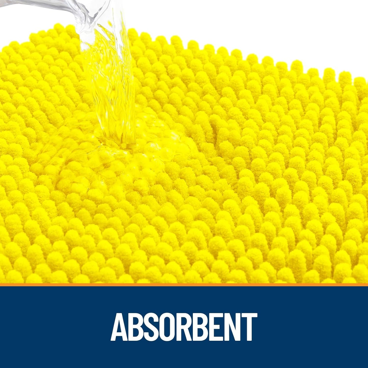 OLANLY Dog Door Mat for Muddy Paws 44x24, Absorbs Moisture and Dirt, Absorbent Non-Slip Washable Doormat, Quick Dry Chenille Mud Mat, Entry Indoor Entryway Carpet for Inside Floor, Lemon Yellow