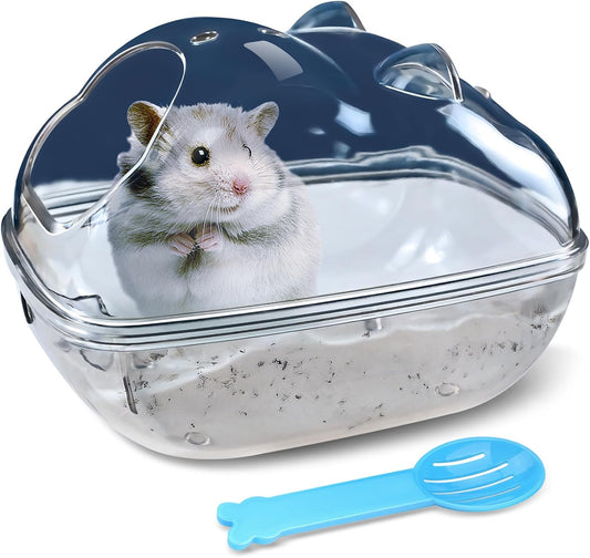Hamster Bathtub,Hamster Bathroom,Small Animal Habitat Décor,Sand Bath Container Transparent Beds,Hamster Bed,Ice Bathtub,Sleep Pad Nest,Sand Bath Box for Small Pet Animals Cage Accessories（L）