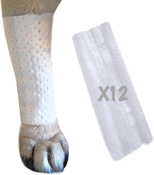 Protective Sleeve Tubular Cover - Bandages - for Dogs Cats & Other Pets First Aid Wound Care Non-Adhesive Disposable Breathable Water Resistant 7 Strips (yields 14-21 Covers) (Small 12pk)