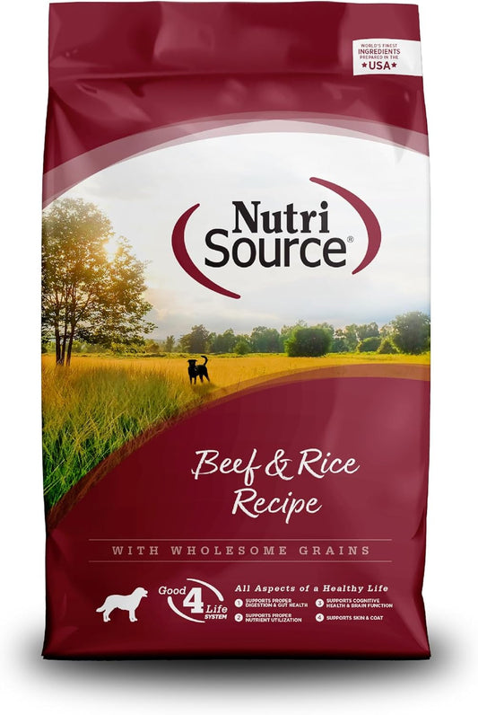 NutriSource Dry Dog Food, Beef and Rice, 4LB