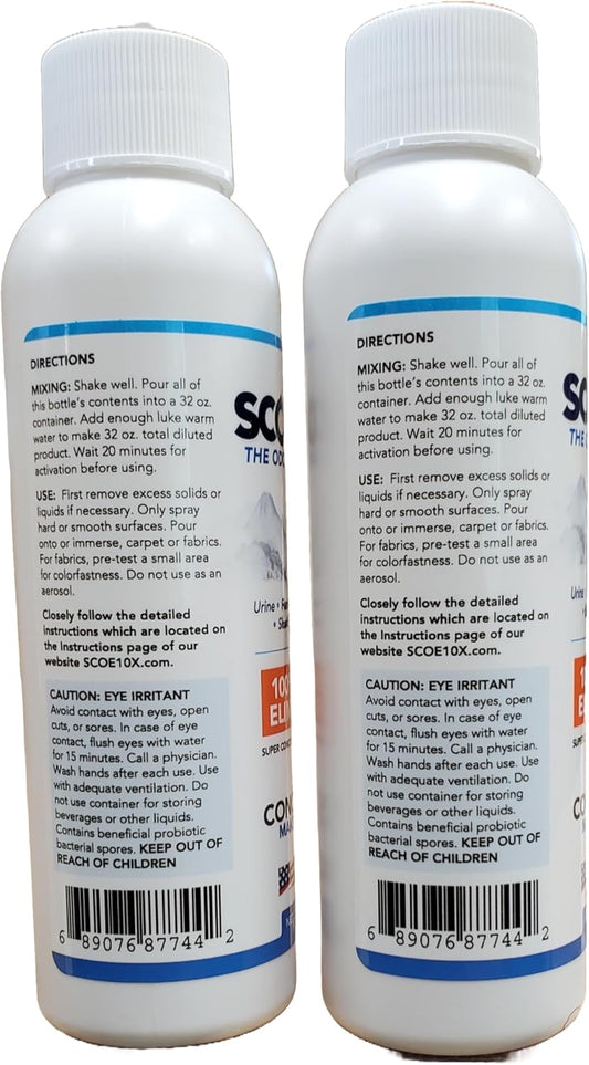 SCOE 10X Odor Eliminator Concentrate- 2 Spray Bottle Refills- Urine Odor Eliminator