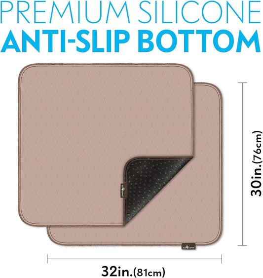 Paw Inspired Washable Pee Pads for Dogs (2 Pack), Leakproof, Non-Slip Reusable Puppy Pads for Potty Training, Whelping, Waterproof Mat (32x30 Inch, Pack of 2)