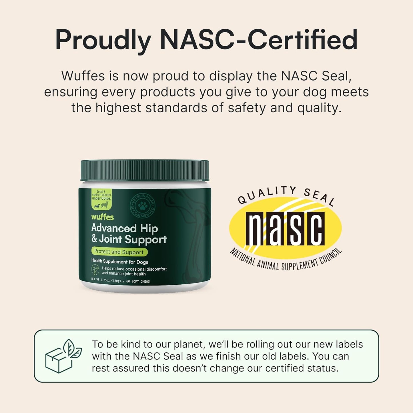 Wuffes Advanced Dog Hip and Joint Supplement with Glucosamine, Chondroitin, Omega 3, MSM, and Green Lipped Mussel, (Pack of 2, Small & Large Breed)