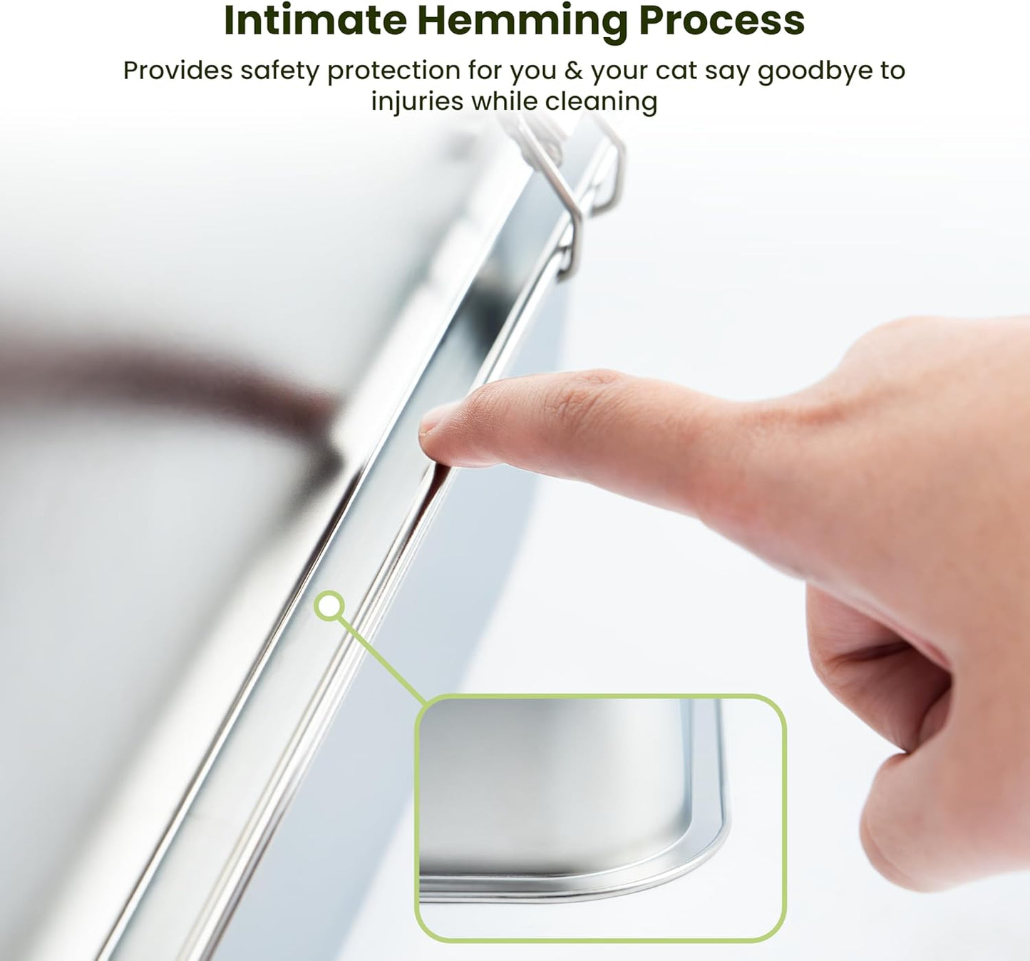 Cattasaurus 100% Stainless Steel Litter Box Enclosure for Large Cats 30+ lbs, Odor-Free & Easy to Clean, Multi Cat Litter Box with Cover, Long-Lasting XL Metal Litter Box with High Side, Scoop & Pedal