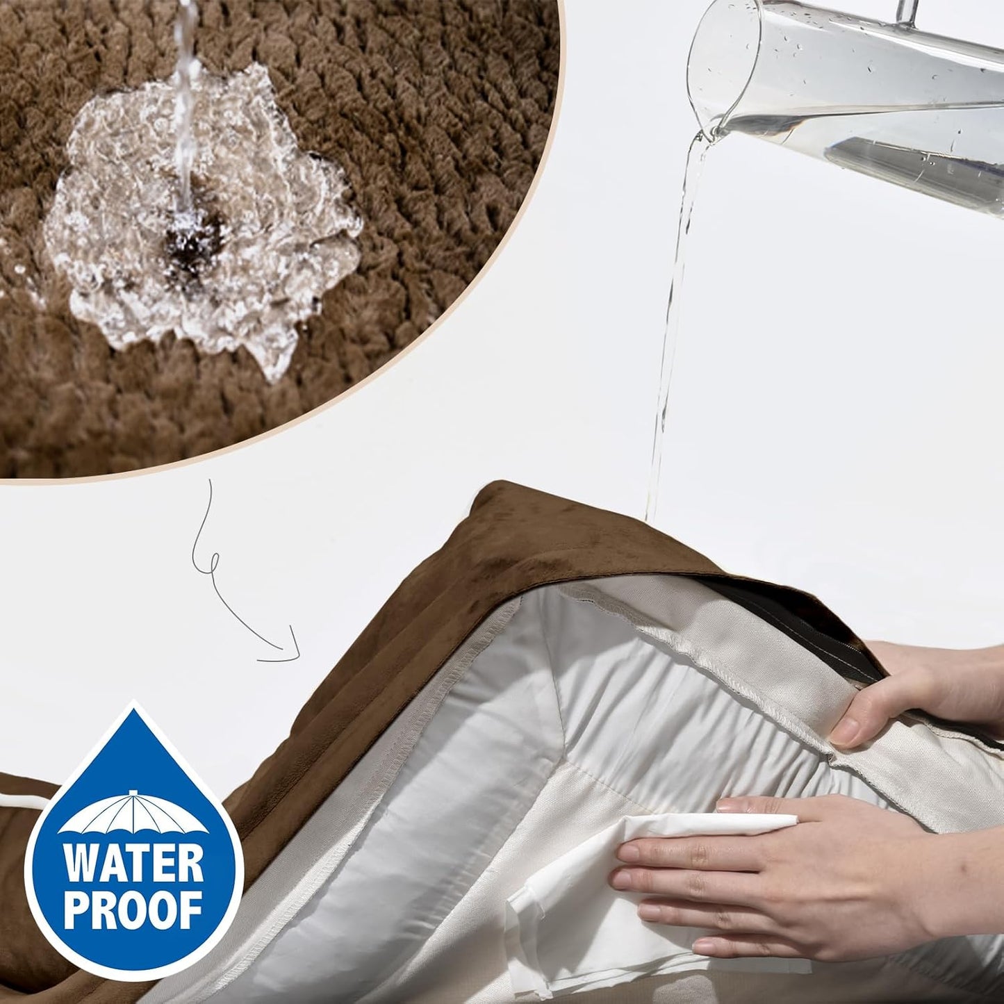 Comfort Expression XL Orthopedic Dog Beds for Extra Large Dogs, Waterproof Dog Bed with Bolster, Washable Dogs Bed Sofa Pet Beds with Removable Cover & Non-Slip Bottom(X-Large,Chocolate Brown)