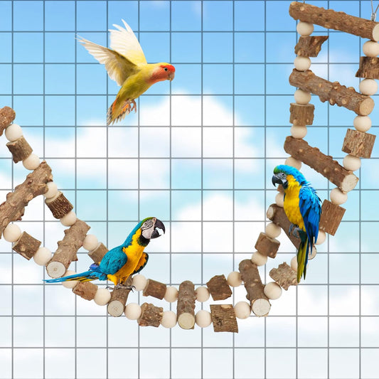 Bird Parrot Ladder Bridge Toy, Bird Swing Toy, Natural Pepper Wood Hanging Pet Chewing Toy, Rat Hamster Climbing Toys, Bird Cage Accessories, Suitable for Bird Parrot Rat Squirrel Sugar Gliders