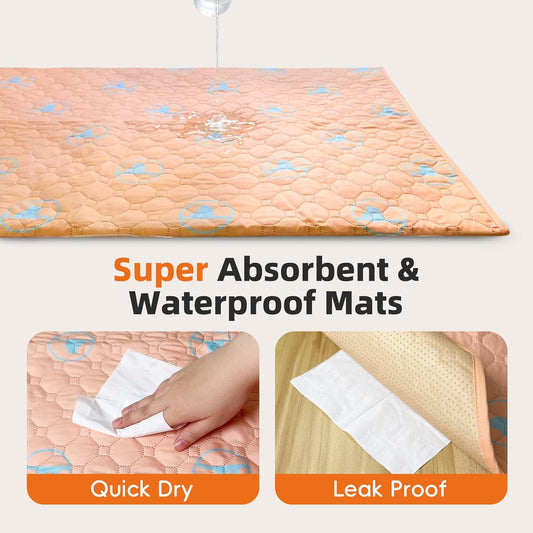 PJYuCien Washable Pee Pads for Dogs 2 Pack, 67" x 26" Octagonal Reusable Pee Pads for Dogs, Leak-Proof Pet Training Pads, Puppy Pads for Non-Slip, Designed for 24/30/36/42'' Width 8 Panels Pen