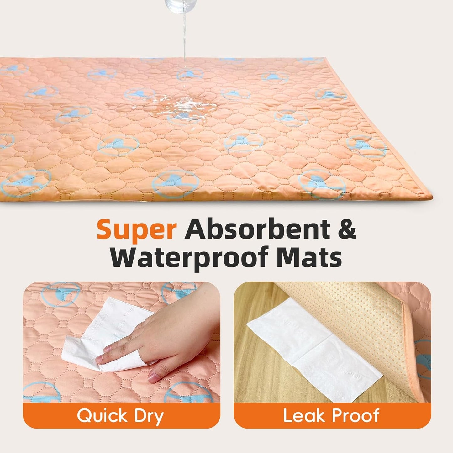 PJYuCien Washable Pee Pads for Dogs 1 Pack, 67" x 26" Octagonal Reusable Pee Pads for Dogs, Leak-Proof Pet Training Pads, Puppy Pads for Non-Slip, Designed for 24/30/36/42'' Width 8 Panels Pen