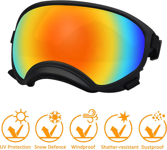 Large Dog Sunglasses with Adjustable Strap UV Protection, Winproof, Suitable for Medium-Large Dogs
