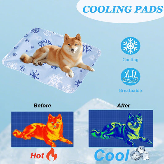 Dog Cooling Mat, Cooling Mat for Dogs & Cat, Provides Instant Relief for Small, Medium, Large Dogs, Washable, Non-Slip Design, Perfect for Hot Summer Days to Keep Pets Comfortable(M 19.6''*23.6'')