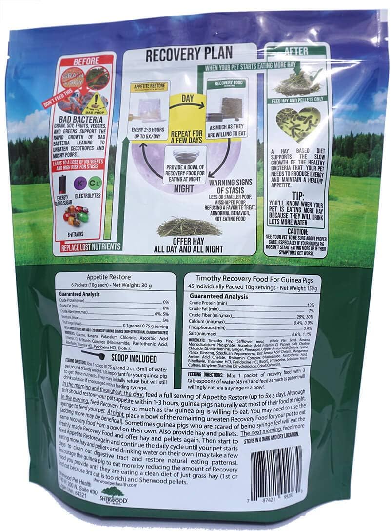 Pet Guinea Pig Emergency Kit with Timothy Recovery Food (Large Emergency Kit)