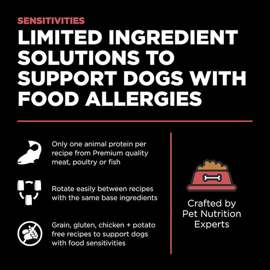 Go! Solutions Sensitivities Limited Ingredients, Grain-Free Dry Dog Food, Salmon Recipe for Sensitive Stomach, 12 lb Bag