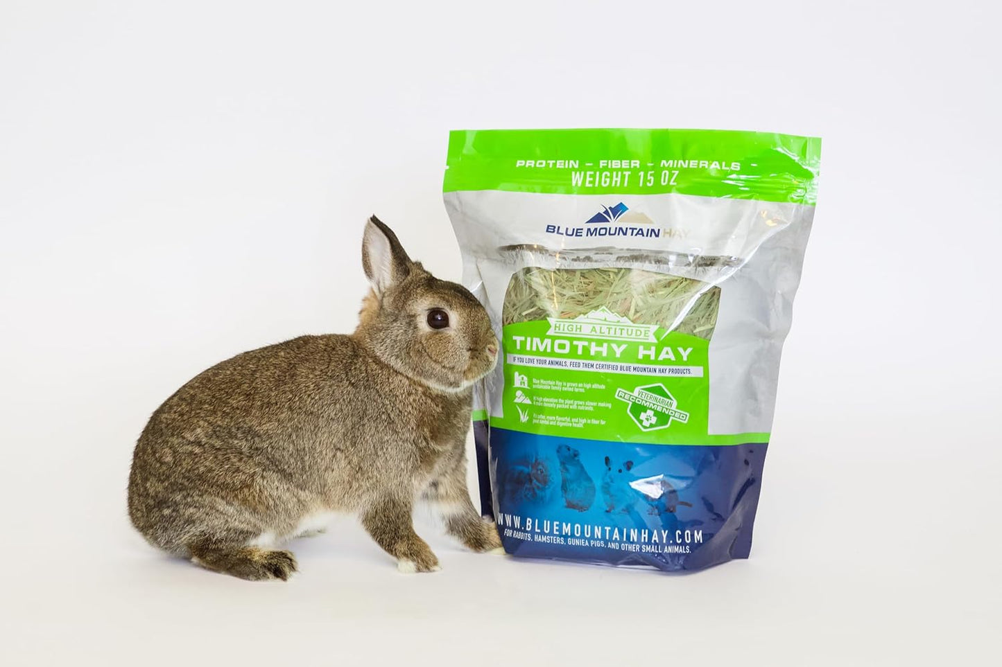 Blue Mountain Hay | Fresh Timothy Hay (40 Ounce) | Great for All Ages | High-Altitude Hay Pet Food for Rabbits, Guinea Pigs, Chinchillas, Hamsters, and Other Small Pets
