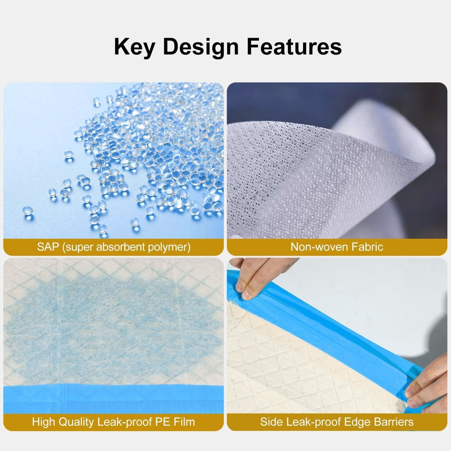 Gardner Pet Ultra Absorbent Thicker Dog Pee Pads Extra Large XL 28"x34" Leak-Proof Odor-Control Blue Puppy Training Pads Full Edge-Wrapping Pad for Dogs Dogs, Puppies, Doggie, Cats, Rabbits - 18 Ct